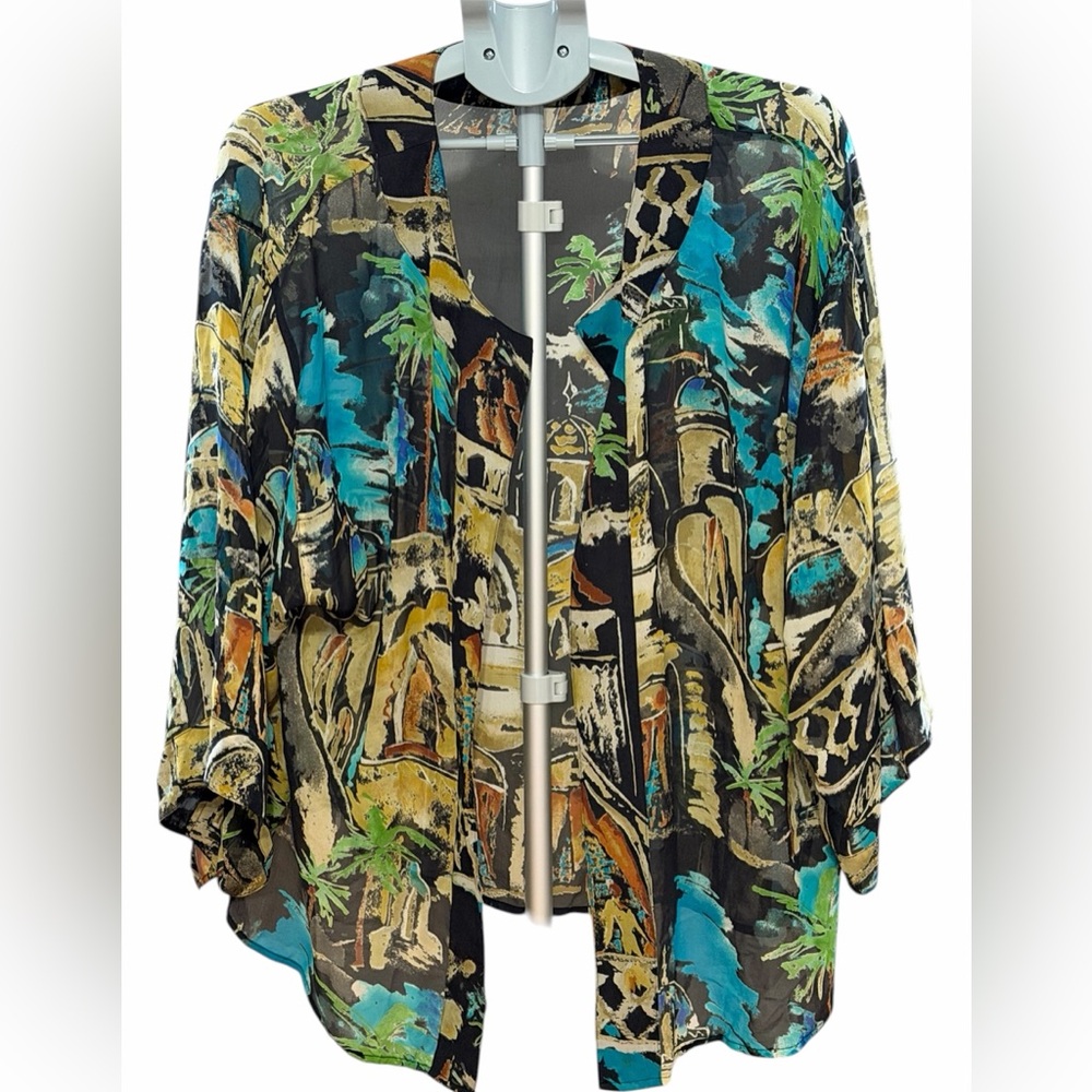 Vintage Chico's 100% Silk Coverup - Picture 1 of 10